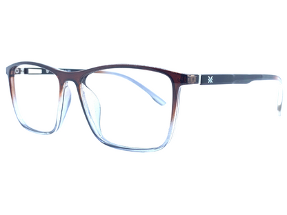 Lensnut Glossy Brown Transparent Rectangle Full Rim Eyeglasses LNM42C2T