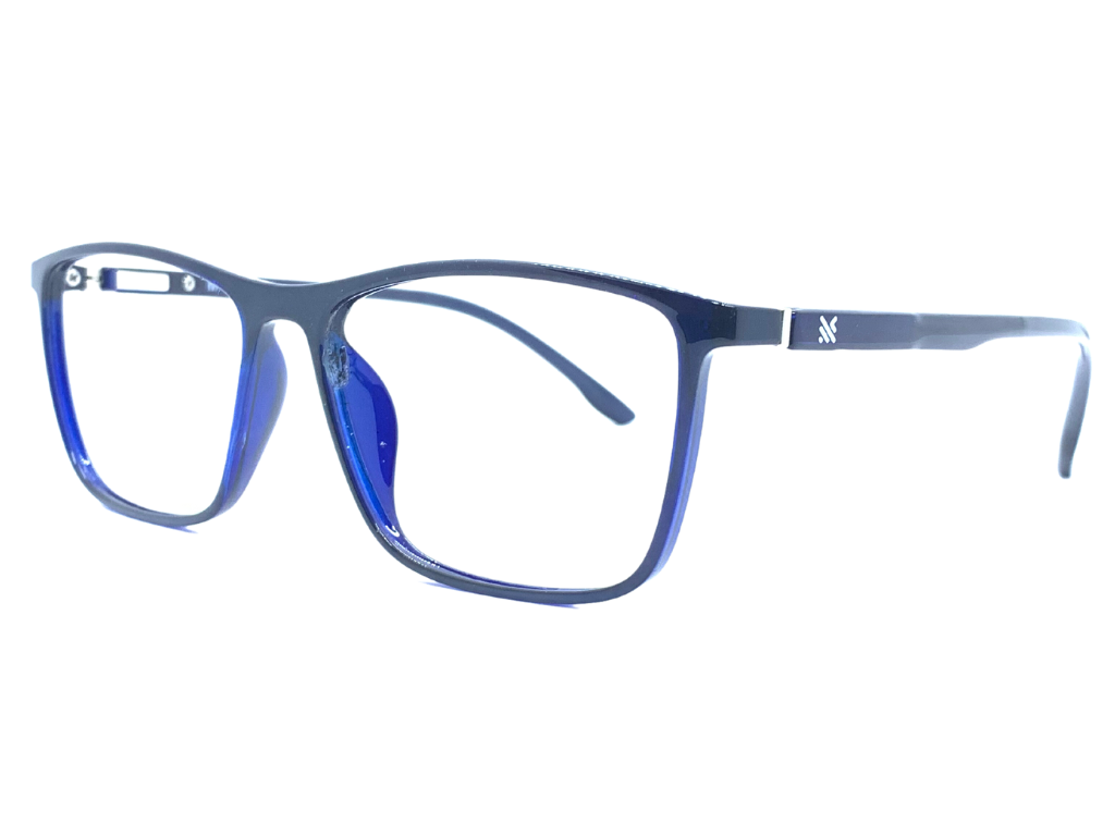 Lensnut Glossy Drak Blue Rectangle Full Rim Eyeglasses LNM42C4D