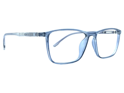 Lensnut Glossy Grey Transparent Rectangle Full Rim Eyeglasses LNM42C5T