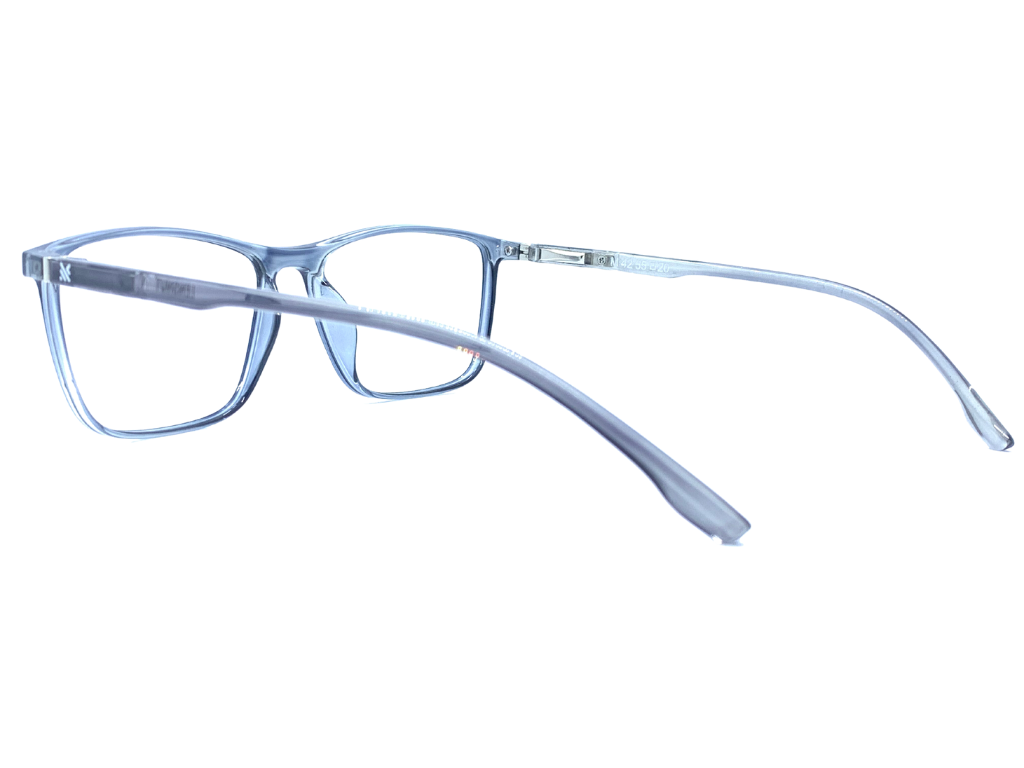 Lensnut Glossy Grey Transparent Rectangle Full Rim Eyeglasses LNM42C5T