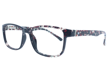 Lensnut Glossy Black Red Tortoise Rectangle Full Rim Eyeglasses LNM66C16