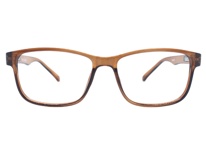 Lensnut Glossy Light Brown Rectangle Full Rim Eyeglasses LNM66C2L