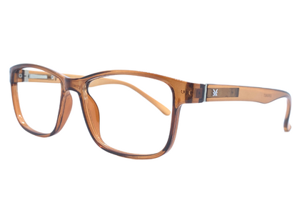 Lensnut Glossy Light Brown Rectangle Full Rim Eyeglasses LNM66C2L
