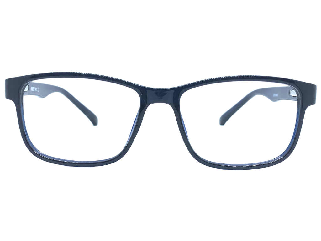 Lensnut Glossy Dark Blue Rectangle Full Rim Eyeglasses LNM66C4D