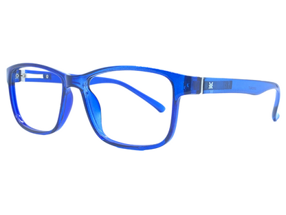 Lensnut Glossy Blue Rectangle Full Rim Eyeglasses LNM66C4