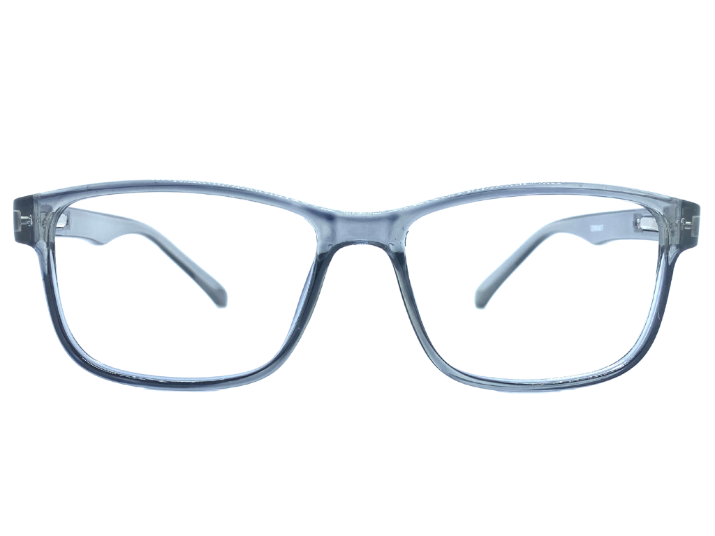 Lensnut Glossy Grey Transparent Rectangle Full Rim Eyeglasses LNM66C5T