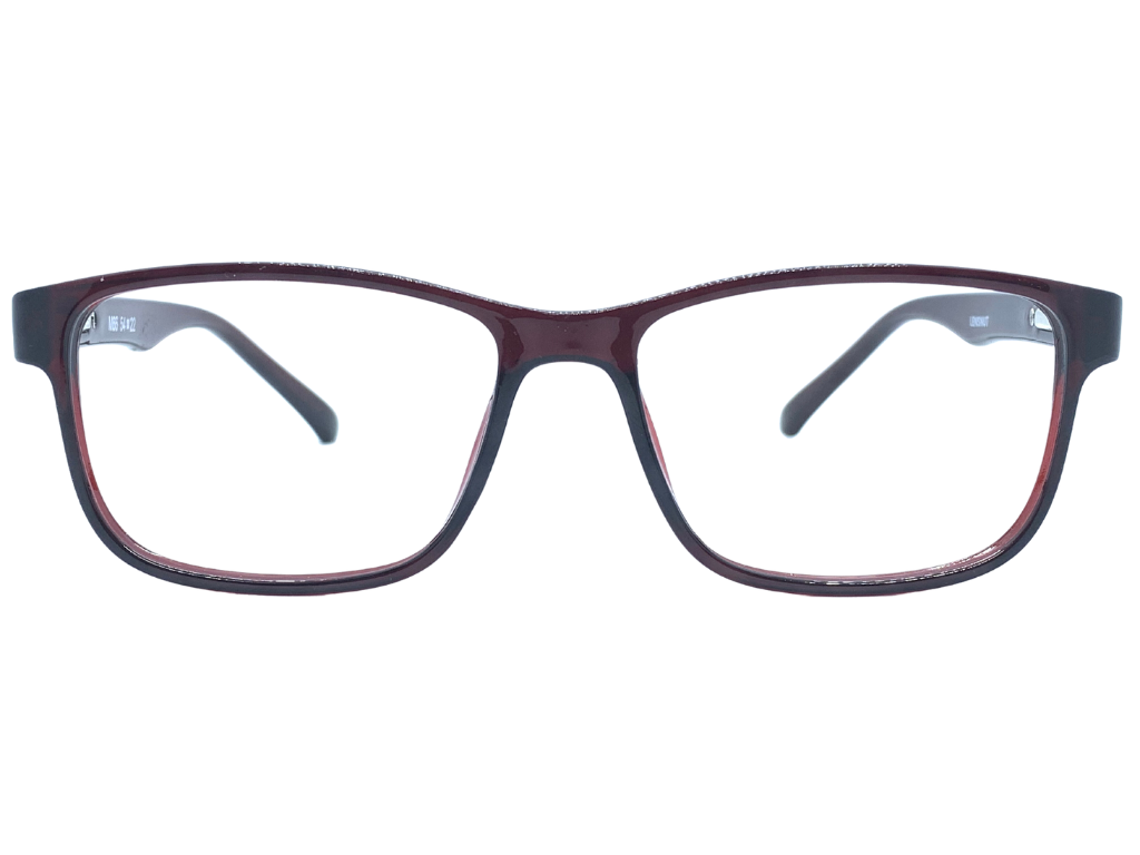 Lensnut Glossy Dark Maroon Rectangle Full Rim Eyeglasses LNM66C6D