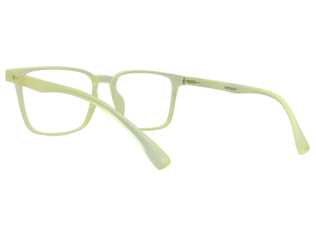 Lensnut Matt Yellow Transparent Rectangle Full Rim Eyeglasses LNT001C2