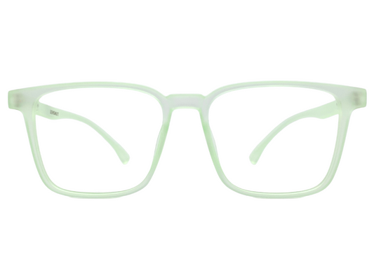 Lensnut Matt Green Transparent Rectangle Full Rim Eyeglasses LNT001C3