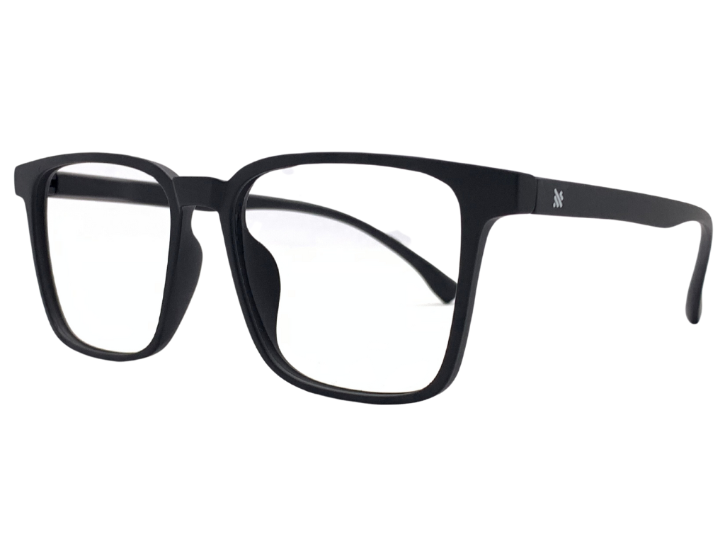 Lensnut Matt Black Rectangle Full Rim Eyeglasses LNT001C6