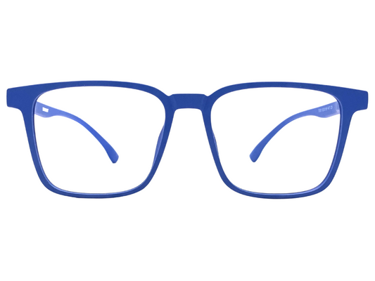 Lensnut Matt Blue Rectangle Full Rim Eyeglasses LNT001C2