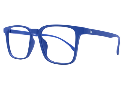 Lensnut Matt Blue Rectangle Full Rim Eyeglasses LNT001C2