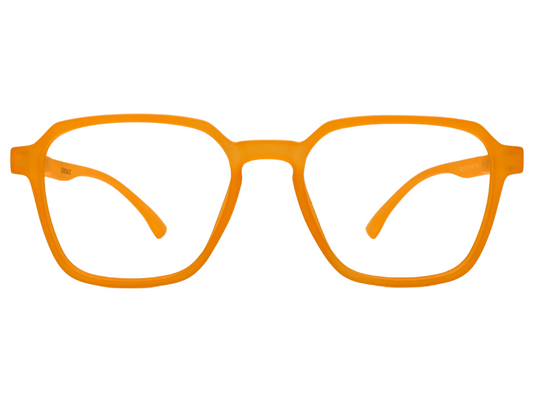 Lensnut Matt Orange Hexagon Full Rim Eyeglasses LNT002C10