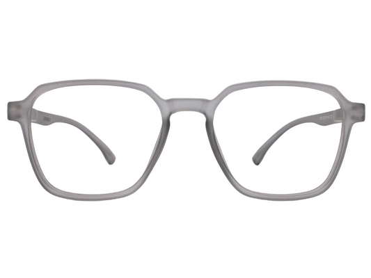 Lensnut Matt grey Transparent Hexagon Full Rim Eyeglasses LNT002C7