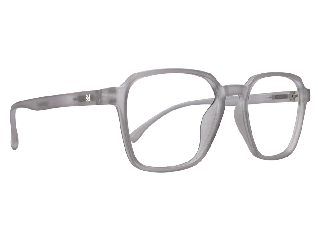 Lensnut Matt grey Transparent Hexagon Full Rim Eyeglasses LNT002C7