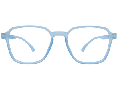 Lensnut Matt Blue Transparent Hexagon Full Rim Eyeglasses LNT002C8