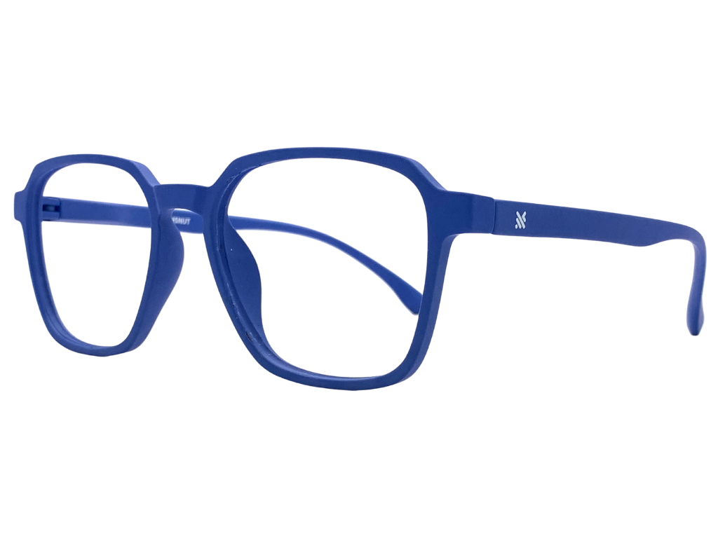 Lensnut Matt Blue Hexagon Full Rim Eyeglasses LNT002C9