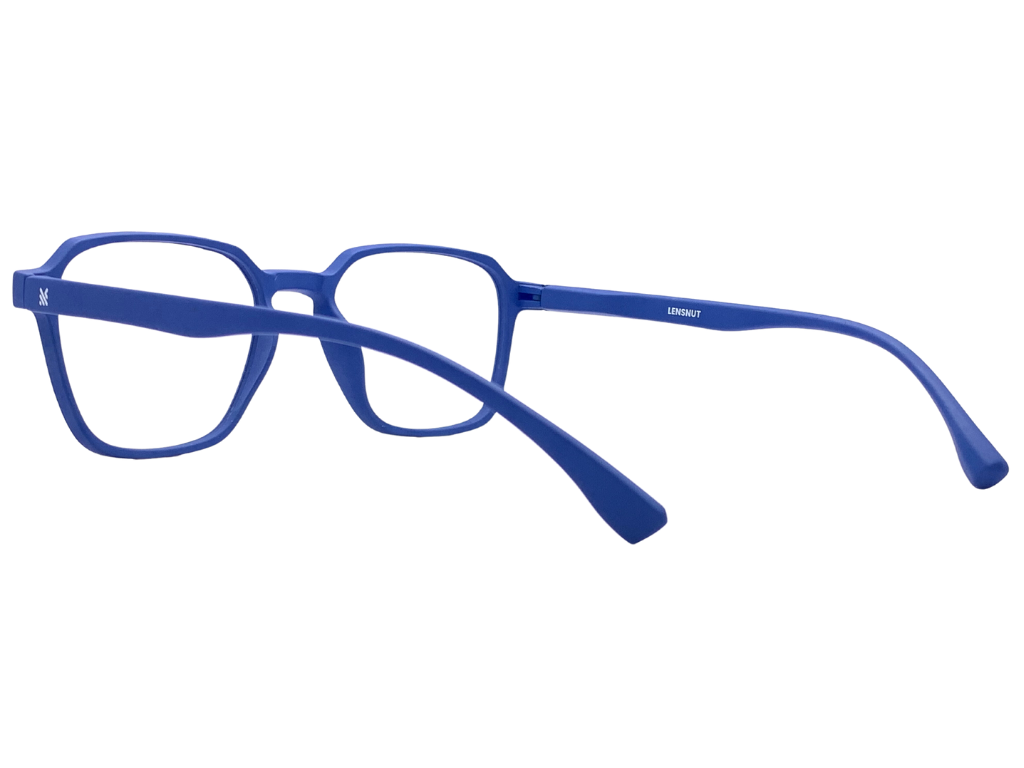 Lensnut Matt Blue Hexagon Full Rim Eyeglasses LNT002C9
