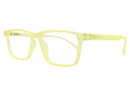 Lensnut Matt Yellow Transparent Rectangle Full Rim Eyeglasses LNT004C2
