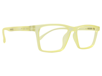 Lensnut Matt Yellow Transparent Rectangle Full Rim Eyeglasses LNT004C2