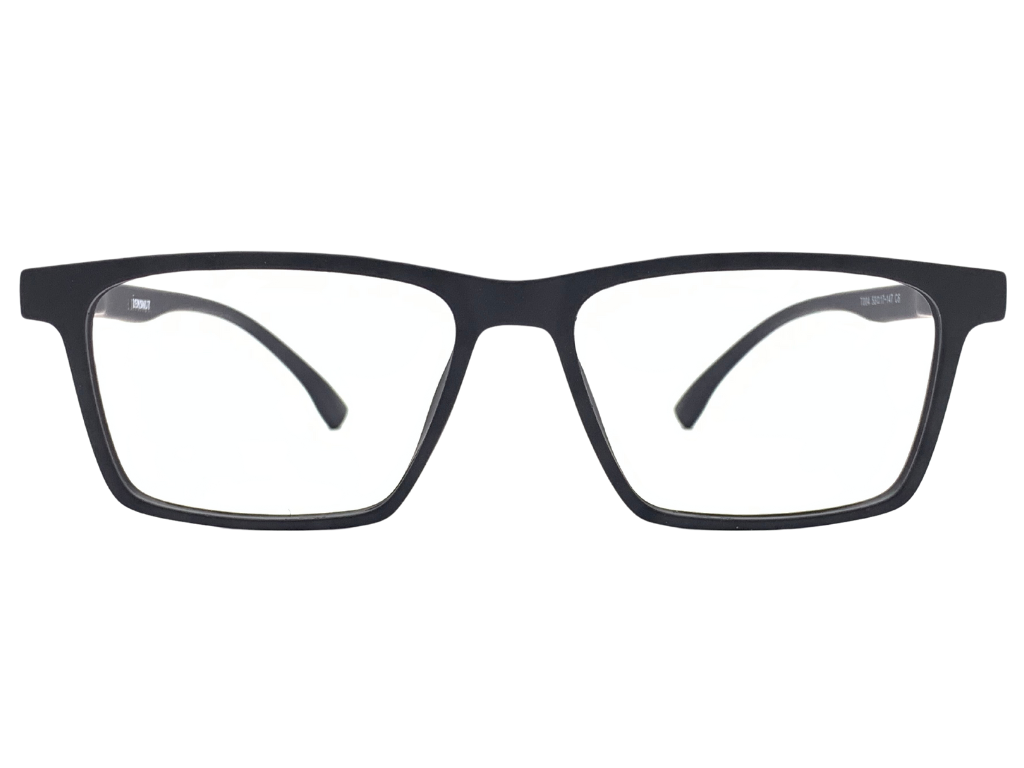 Lensnut Matt Black Rectangle Full Rim Eyeglasses LNT004C6