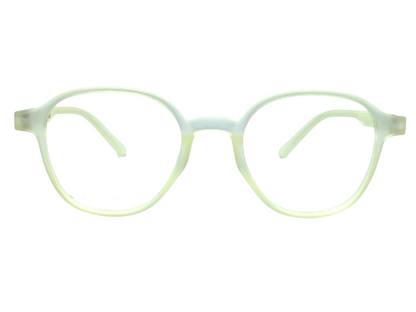 Lensnut  Matt Yellow Transparent Hexagon Full Rim Eyeglasses LNT006C2