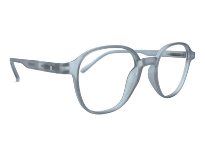 Lensnut  Matt Grey Transparent Hexagon Full Rim Eyeglasses LNT006C7