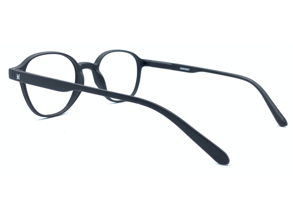 Lensnut  Matt Black Hexagon Full Rim Eyeglasses LNT006C6