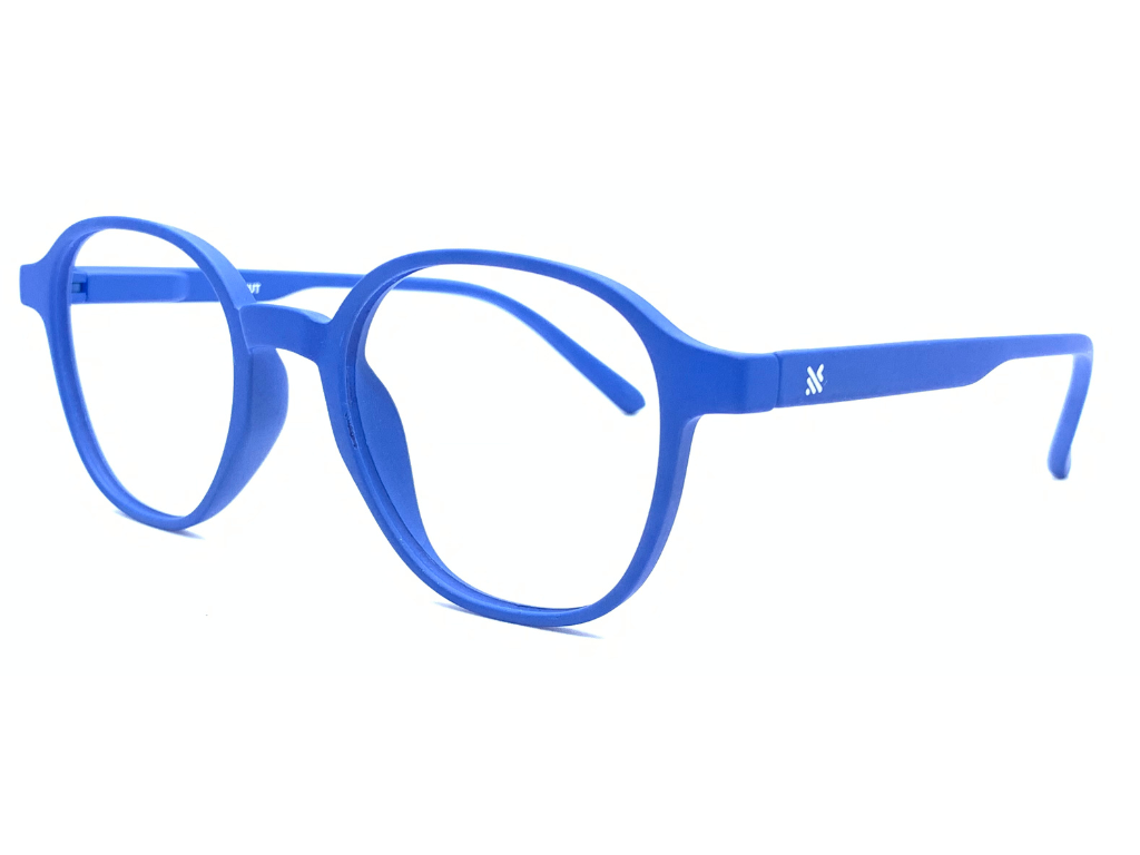 Lensnut  Matt Blue Hexagon Full Rim Eyeglasses LNT006C9