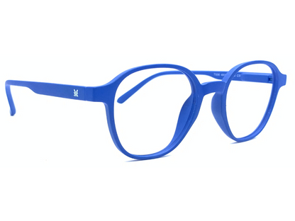 Lensnut  Matt Blue Hexagon Full Rim Eyeglasses LNT006C9