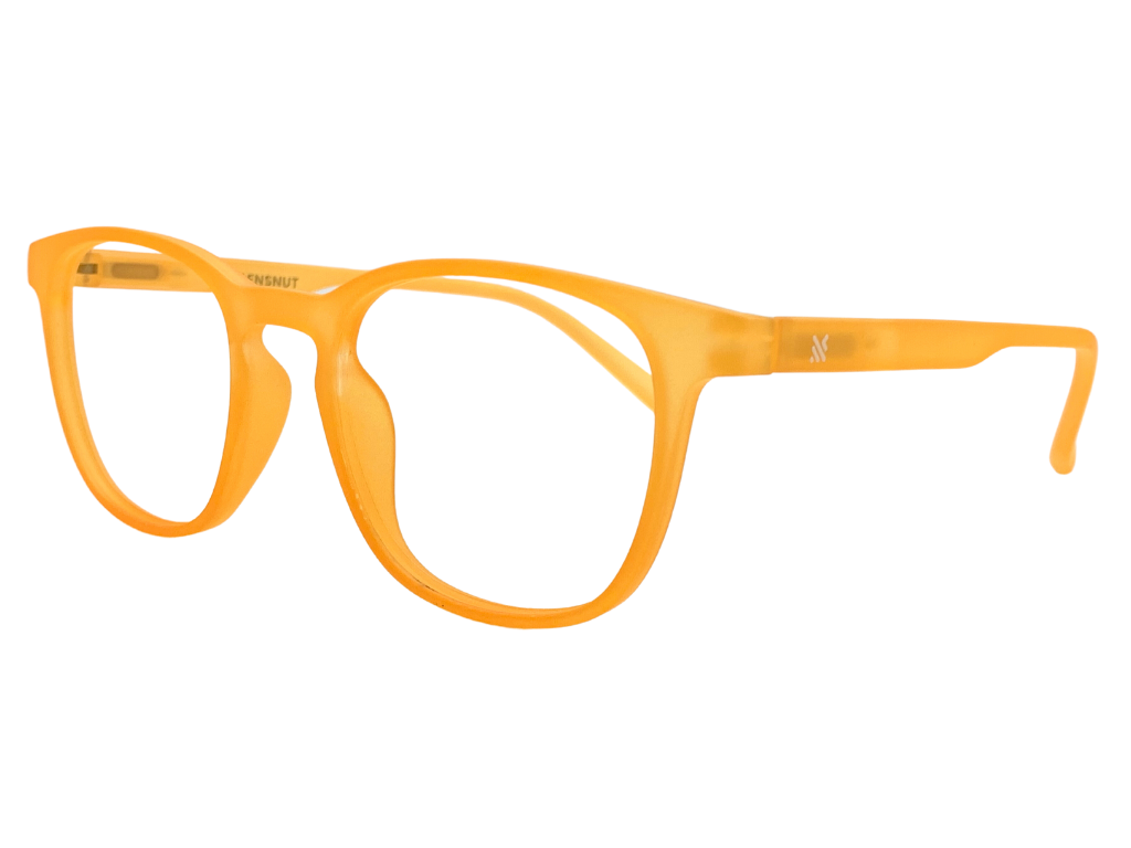 Lensnut Matt Orange Transparent Wayfarer Full Rim Eyeglasses LNT0011C10