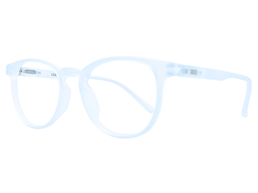Lensnut Matt Watery Blue Transparent Oval Full Rim Eyeglasses LNT007C1