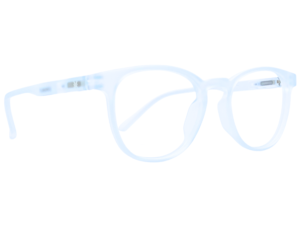 Lensnut Matt Watery Blue Transparent Oval Full Rim Eyeglasses LNT007C1