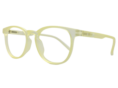 Lensnut Matt Yellow Transparent Oval Full Rim Eyeglasses LNT007C2