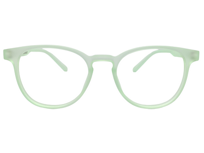 Lensnut Matt Green Transparent Oval Full Rim Eyeglasses LNT007C3