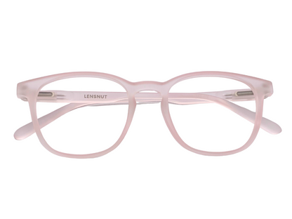 Lensnut Matt Pink Transparent Wayfarer Full Rim Eyeglasses LNT0011C5