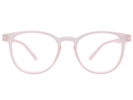 Lensnut Matt Pink Transparent Oval Full Rim Eyeglasses LNT007C5