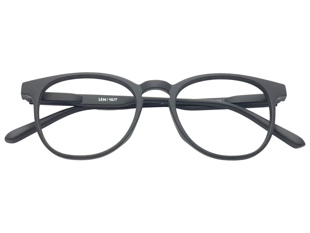 Lensnut Matt Black Oval Full Rim Eyeglasses LNT007C6