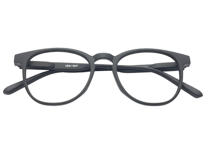 Lensnut Matt Black Oval Full Rim Eyeglasses LNT007C6