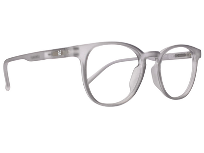 Lensnut Matt Grey Transparent Oval Full Rim Eyeglasses LNT007C7