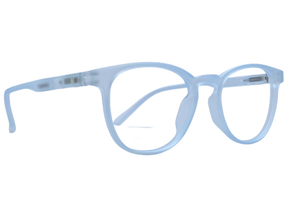 Lensnut Matt Blue Transparent Oval Full Rim Eyeglasses LNT007C8