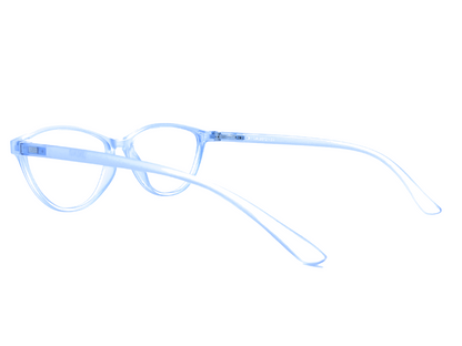 Lensnut Blue Transparent Cateye Full Rim Eyeglasses LNTR2012C4T