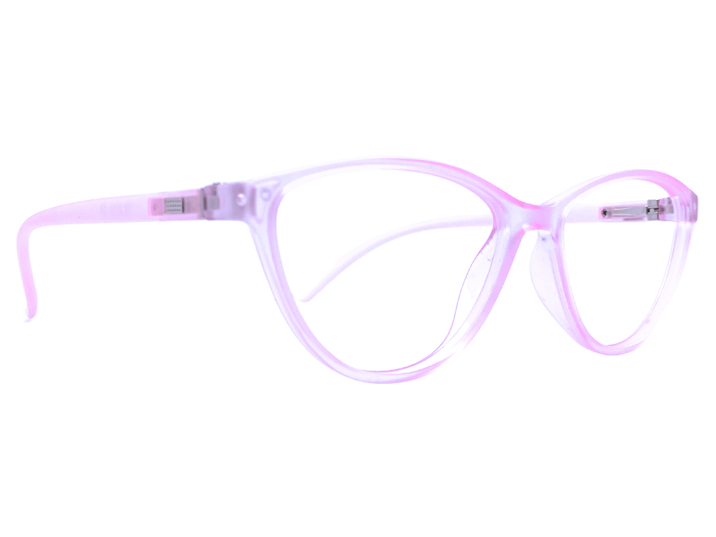 Lensnut Pink Transparent Cateye Full Rim Eyeglasses LNTR2012C8T