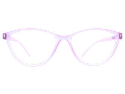 Lensnut Pink Transparent Cateye Full Rim Eyeglasses LNTR2012C8T