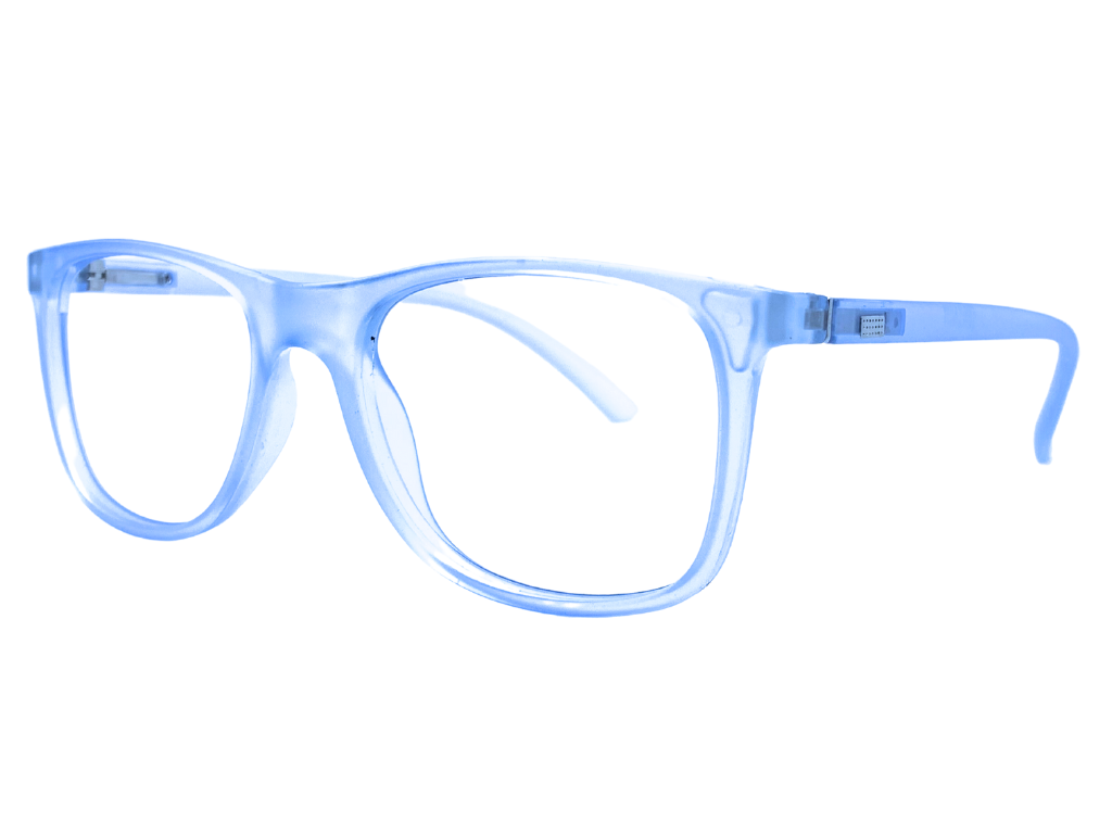 Lensnut Blue Transparent Rectangle Full Rim Eyeglasses LNTR2017C4T