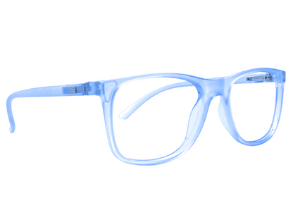 Lensnut Blue Transparent Rectangle Full Rim Eyeglasses LNTR2017C4T