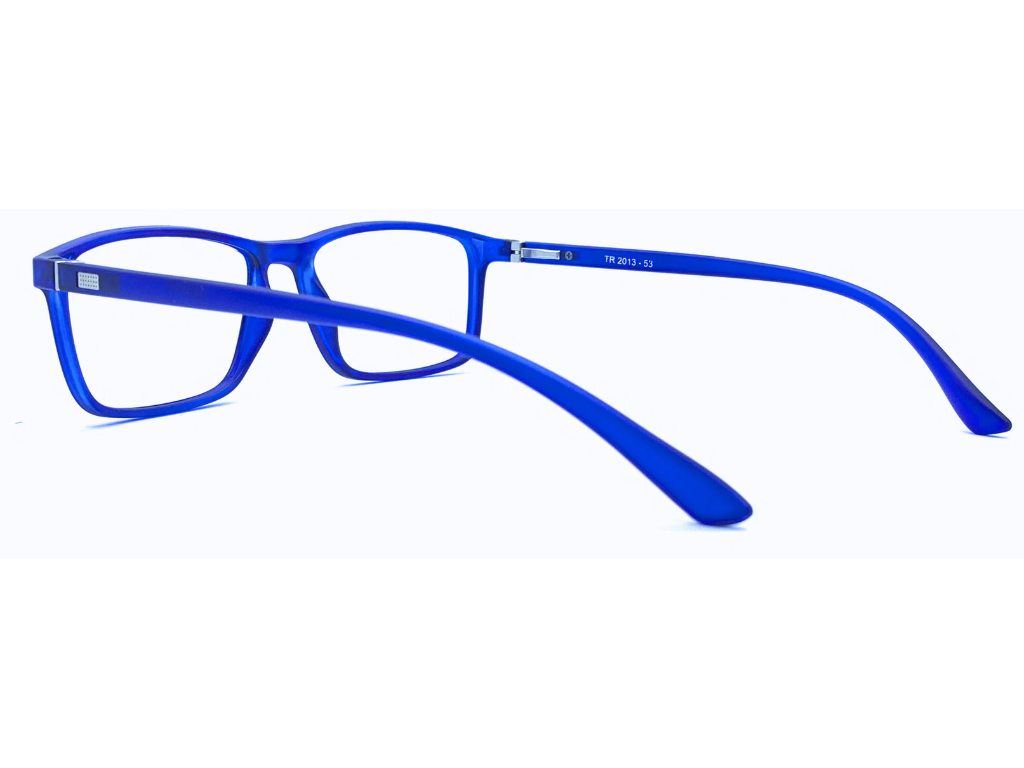 Lensnut Matt Blue Rectangle Full Rim Eyeglasses LNTR2013C4M