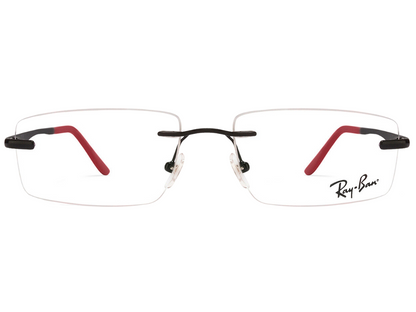 Rayban Black Rectangle Rimless Eyeglasses RX6266I2509|53