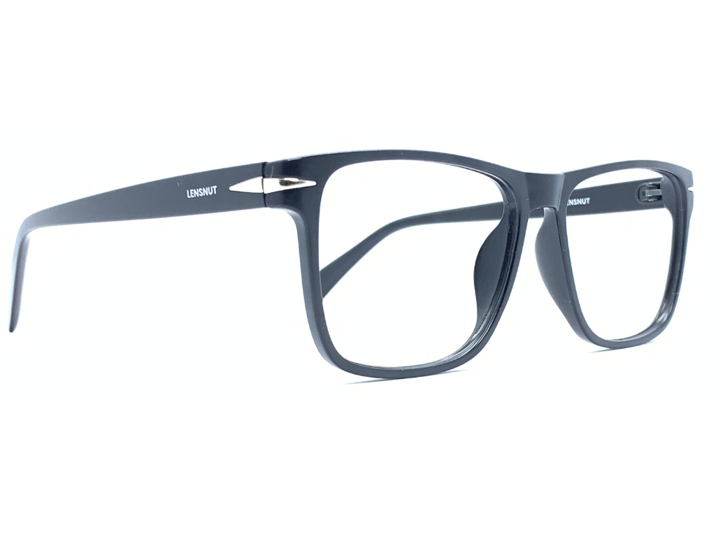 Lensnut Matt Black Rectangle Full Rim Eyeglasses ST85201C1M