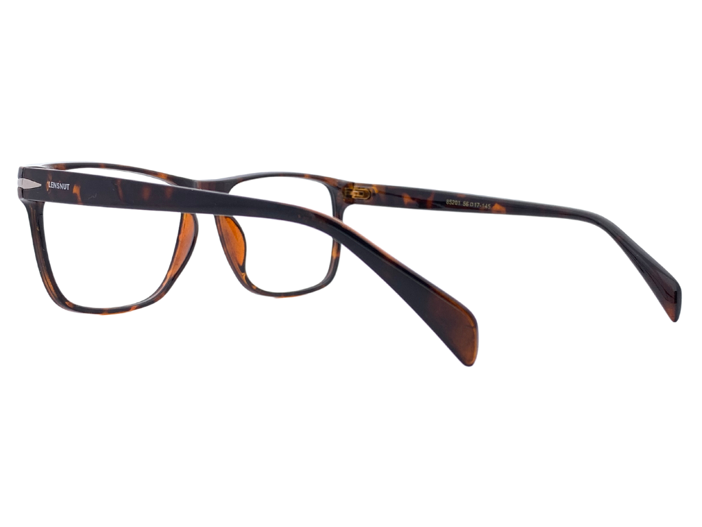Lensnut Glossy Havana Rectangle Full Rim Eyeglasses ST85201C3